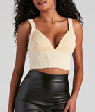 With fun and flirty details, Front Row V-Neck Ponte Corset Top shows off your unique style for a trendy outfit for the summer season!