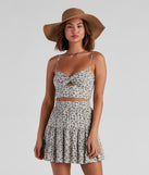 Sunkissed Florals Twist Crop Top is a trendy pick to create 2023 festival outfits, festival dresses, outfits for concerts or raves, and complete your best party outfits!