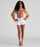 With fun and flirty details, Creamsicle Puff Sleeve Tie-Front Top shows off your unique style for a trendy outfit for the summer season!