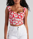 With fun and flirty details, Sunny Day Floral Corset Top shows off your unique style for a trendy outfit for the summer season!