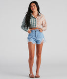 With fun and flirty details, Checkin' In Plaid Crop Top shows off your unique style for a trendy outfit for the summer season!