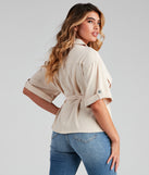 With fun and flirty details, Button Things Up Tie-Waist Top shows off your unique style for a trendy outfit for the summer season!