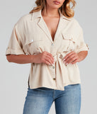 With fun and flirty details, Button Things Up Tie-Waist Top shows off your unique style for a trendy outfit for the summer season!