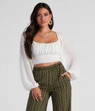 Chic Airy Chiffon Cropped Blouse is a trendy pick to create 2023 festival outfits, festival dresses, outfits for concerts or raves, and complete your best party outfits!