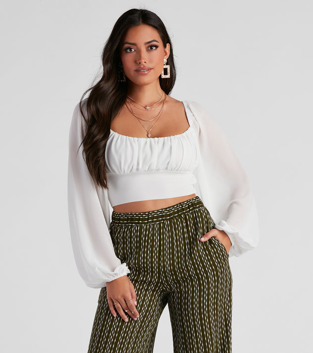 Chic Airy Chiffon Cropped Blouse is a trendy pick to create 2023 festival outfits, festival dresses, outfits for concerts or raves, and complete your best party outfits!