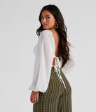 With fun and flirty details, Chic Airy Chiffon Cropped Blouse shows off your unique style for a trendy outfit for the summer season!