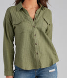 With fun and flirty details, Beach Side Button-Front Linen Shirt shows off your unique style for a trendy outfit for the summer season!