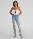 With fun and flirty details, Sultry Deets Lace-Up Corset Top shows off your unique style for a trendy outfit for 2024 Concert and Festival season!