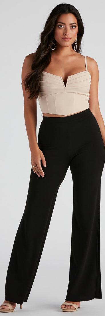 With fun and flirty details, Pretty Pleats Satin Notch Bustier shows off your unique style for a trendy outfit for the summer season!