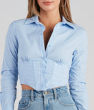 With fun and flirty details, Button Things Up Corset Top shows off your unique style for a trendy outfit for the summer season!