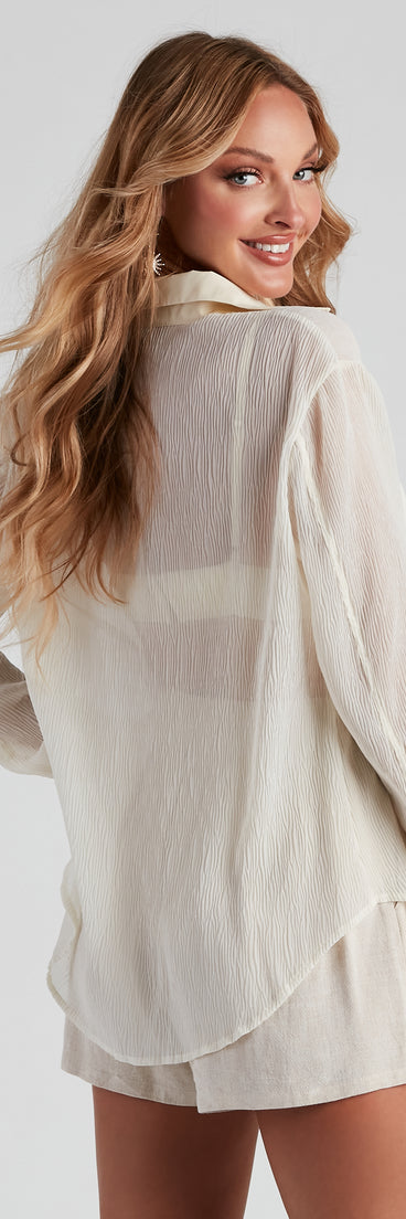 With fun and flirty details, Drinks On The Beach Crepe Top shows off your unique style for a trendy outfit for the summer season!