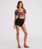 With fun and flirty details, Free Spirited Paisley Tie-Back Crop Top shows off your unique style for a trendy outfit for the summer season!