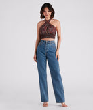 Sultry Boho Print Halter Crop Top is a fire pick to create 2023 festival outfits, concert dresses, outfits for raves, or to complete your best party outfits or clubwear!
