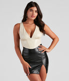 Dress up in Sleek Sleeveless Faux Leather Corset as your going-out dress for holiday parties, an outfit for NYE, party dress for a girls’ night out, or a going-out outfit for any seasonal event!