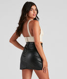 With fun and flirty details, Sleek Sleeveless Faux Leather Corset shows off your unique style for a trendy outfit for the summer season!