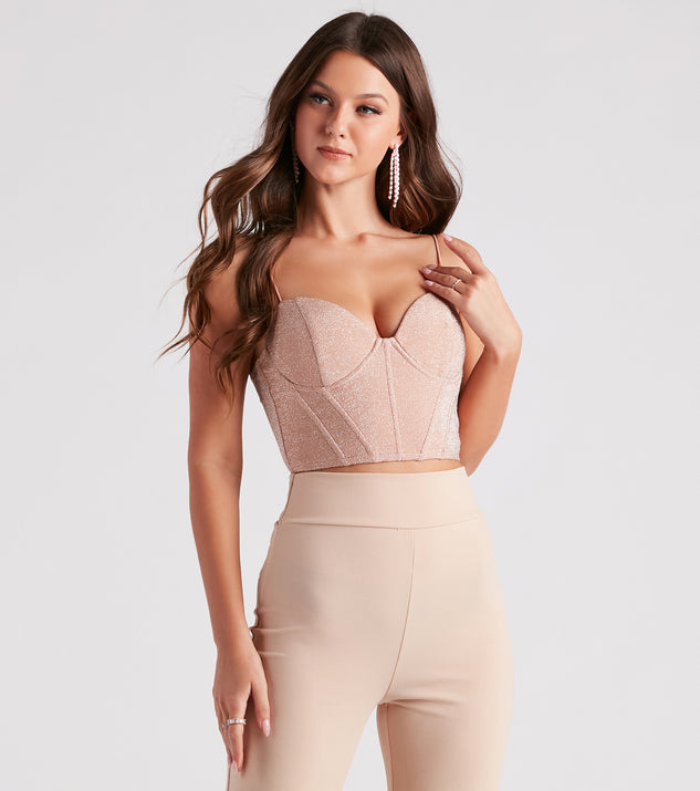 With fun and flirty details, Sprinkle Of Glitter Crop Bustier shows off your unique style for a trendy outfit for the summer season!
