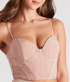 With fun and flirty details, Sprinkle Of Glitter Crop Bustier shows off your unique style for a trendy outfit for the summer season!
