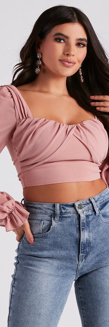 With fun and flirty details, Talk About Breezy Chiffon Crop Top shows off your unique style for a trendy outfit for the summer season!