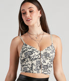 With fun and flirty details, Vibe In Paisley Corset Crop Top shows off your unique style for a trendy outfit for the summer season!