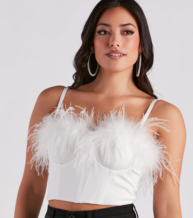 So Fine Marabou Trim Corset Windsor