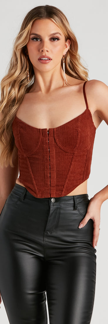 Dress up in Cordially Invited Corduroy Corset as your going-out dress for holiday parties, an outfit for NYE, party dress for a girls’ night out, or a going-out outfit for any seasonal event!