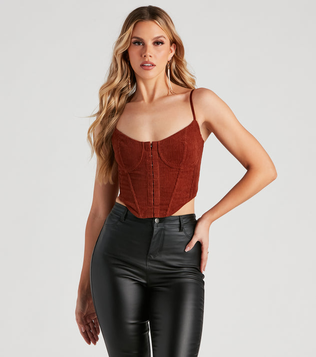 Dress up in Cordially Invited Corduroy Corset as your going-out dress for holiday parties, an outfit for NYE, party dress for a girls’ night out, or a going-out outfit for any seasonal event!