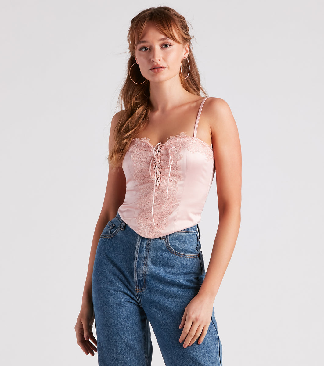 Urban Outfitters Out From Under Sweet Dreams Lace-Trim Tank Top