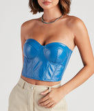 With fun and flirty details, Social Cutie Faux Leather Corset Tube Top shows off your unique style for a trendy outfit for the summer season!