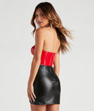With fun and flirty details, Social Cutie Faux Leather Corset Tube Top shows off your unique style for a trendy outfit for the summer season!