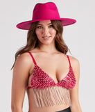 Desert Babe Beaded Fringe Bra Top is a fire pick to create 2023 festival outfits, concert dresses, outfits for raves, or to complete your best party outfits or clubwear!