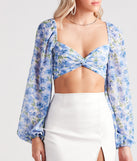 With fun and flirty details, My Favorite Chiffon Floral Crop Top shows off your unique style for a trendy outfit for the summer season!