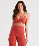 With fun and flirty details, Meet In The Hamptons Linen Crop Top shows off your unique style for a trendy outfit for the summer season!