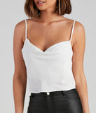 With fun and flirty details, Class Act Cowl Neck Cami Top shows off your unique style for a trendy outfit for the summer season!