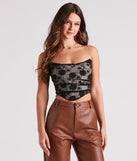 With fun and flirty details, Love Me In Lace Mesh Corset Top shows off your unique style for a trendy outfit for the summer season!