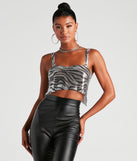 Wild Side Zebra Print Chainmail Top creates the perfect New Year’s Eve Outfit or new years dress with stylish details in the latest trends to ring in 2023!