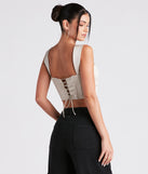 With fun and flirty details, Meant To Be Satin Lace Up Corset Top shows off your unique style for a trendy outfit for the summer season!