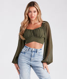Fashion Reputation Chiffon Tie-Back Crop Top