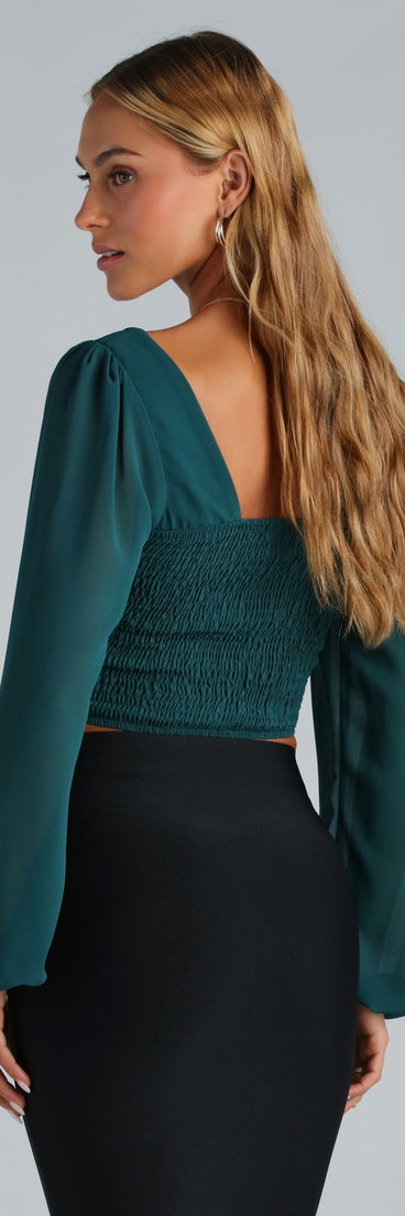 More Than A Dream Chiffon Corset Crop Top