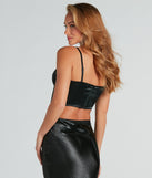 With fun and flirty details, the Double Take Worthy Satin Applique Corset Top shows off your unique style for a trendy outfit for summer!