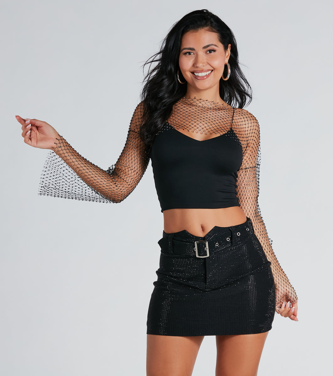 Fishnet Topper Dazzling Personality Rhinestone Fishnet Topper & Windsor