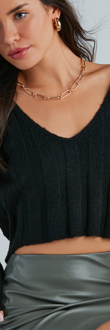 Cozy Casual Long Sleeve Crop Top