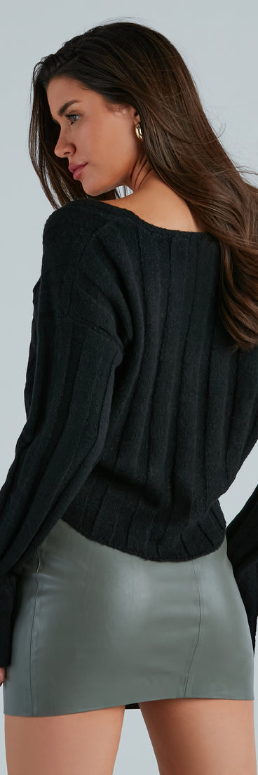 Cozy Casual Long Sleeve Crop Top