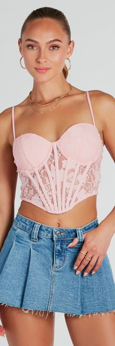 With fun and flirty details, the Sultry Details Sheer Floral Lace Corset Top shows off your unique style for a trendy outfit for summer!