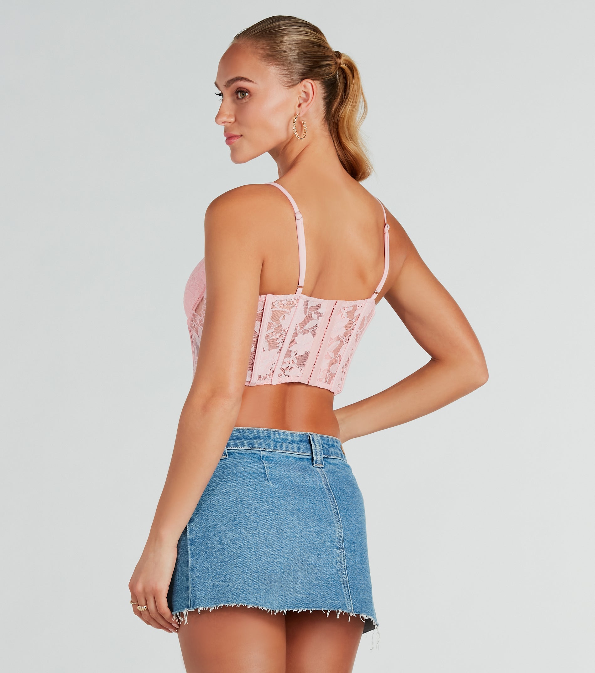 Sultry Details Sheer Floral Lace Corset Top | Windsor