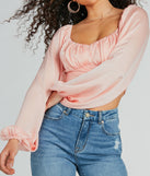 With fun and flirty details, the Sweet And Flirty Satin Crop Top shows off your unique style for a trendy outfit for the spring or summer season!