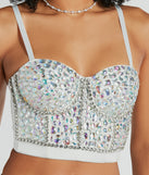 The waist-defining bodice style of the Magnificent Glamour Rhinestone Bustier is perfect for making a statement with your outfit and provides the boning, molded cups, or lace-up details that capture the corset trend.