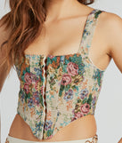 With fun and flirty details, the Fairytale Flair Lace-Up Floral Corset Top shows off your unique style for a trendy outfit for the spring or summer season!