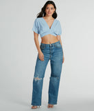 With fun and flirty details, the Chic Arrival V-Neck Dolman Satin Crop Top shows off your unique style for a trendy outfit for summer!