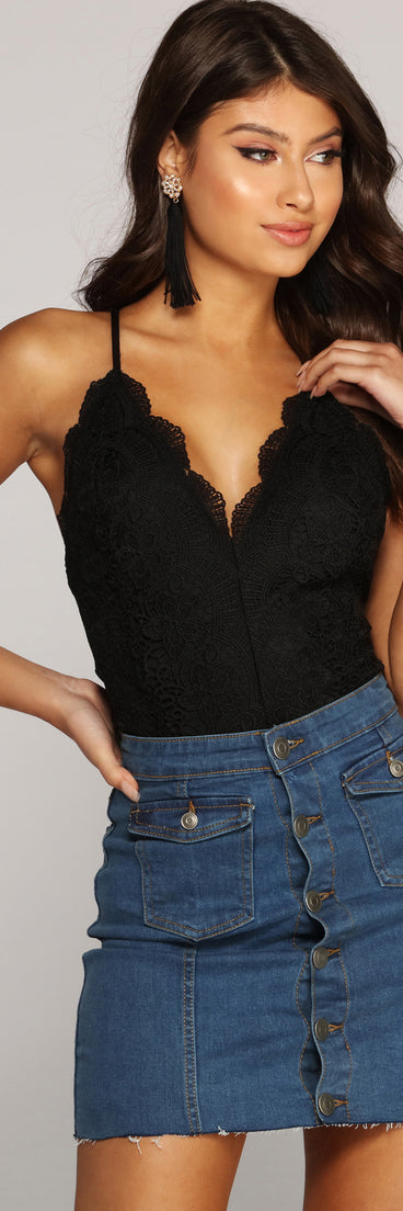 Scalloped Lace Bodysuit