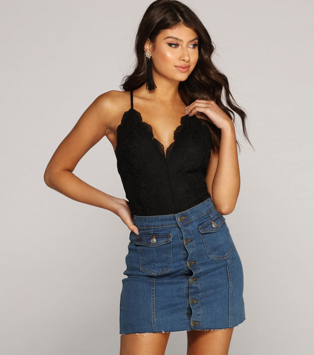 Scalloped Lace Bodysuit